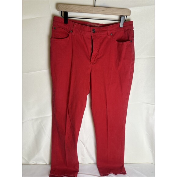 Pants - Hannah Denim Red Jeans Women’s Size 10 Stretch Flirty Fun